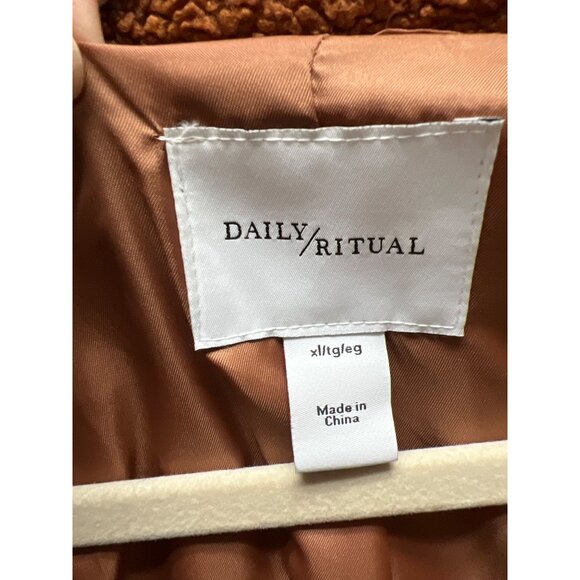 Daily Ritual Brown Oversized Winter Teddy Coat - Picture 7 of 12